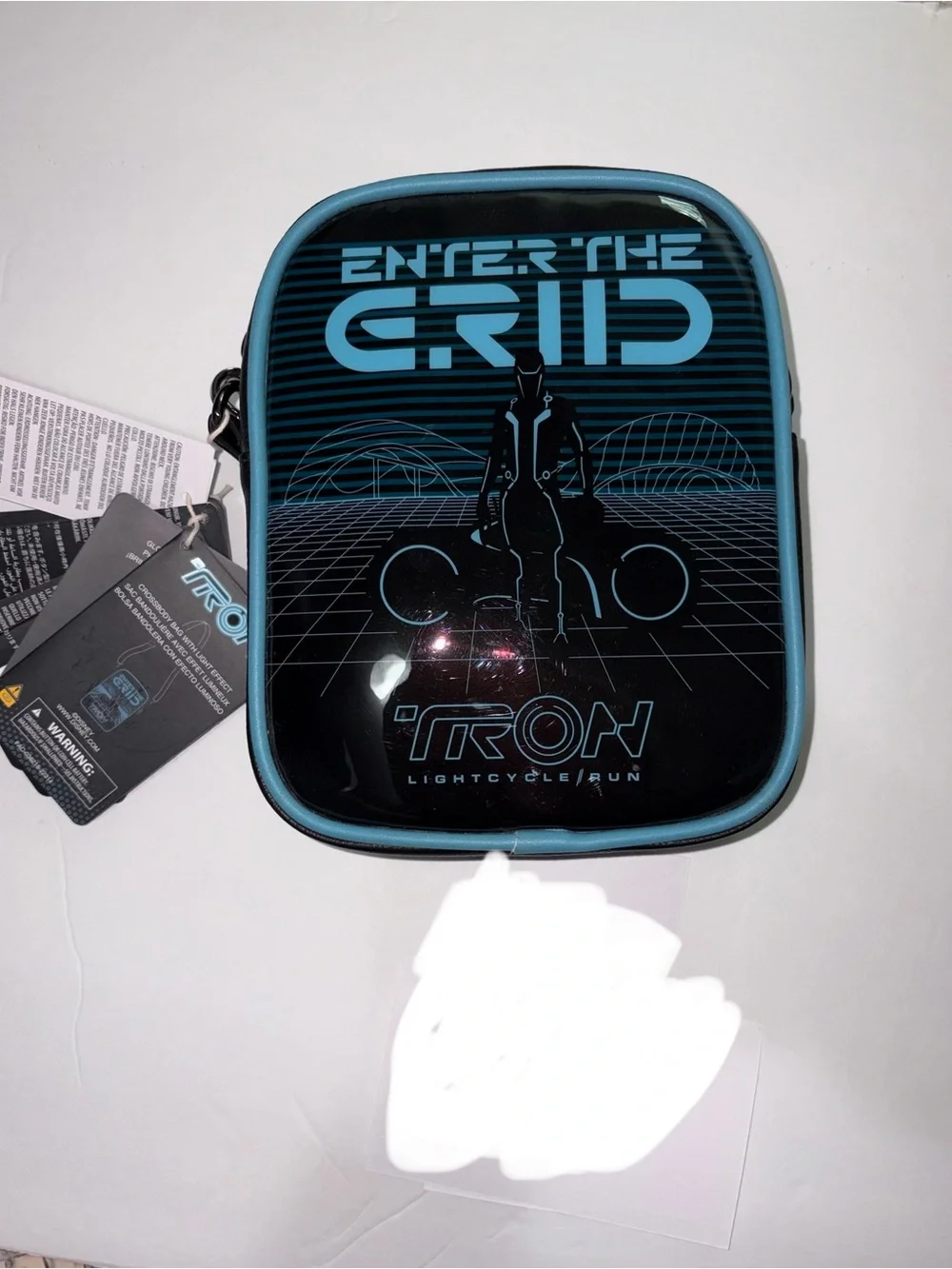 Loungefly TRON Lightcycle Run 'Enter The Grid' Hard Case Pouch - Black & Cyan
